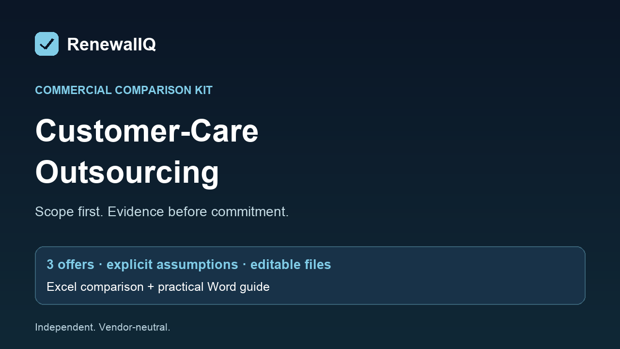 Customer-Care Outsourcing Commercial Comparison Kit product cover