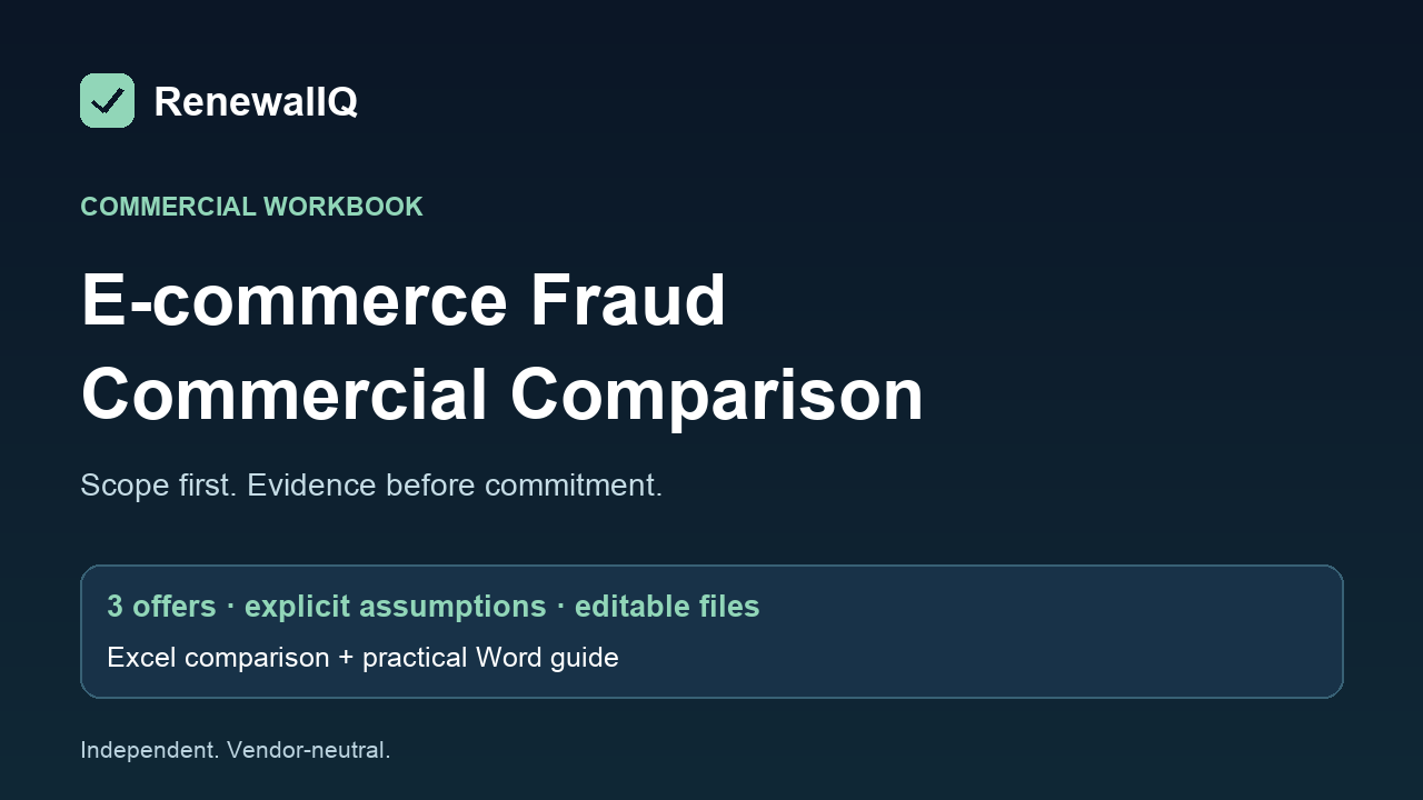 E-commerce Fraud Commercial Comparison Workbook product cover